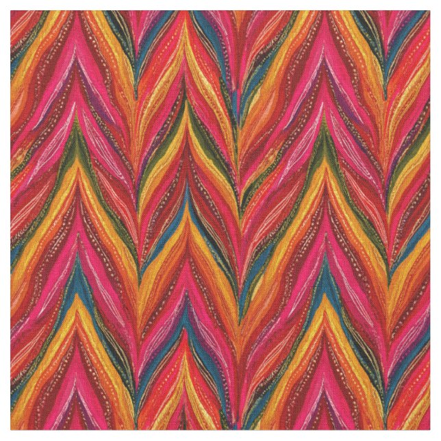 Inca Feather Chevron Fabric (Close Up)