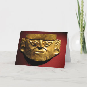 Inca gold mask, Lima, Peru Card
