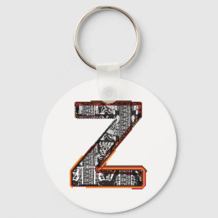 Inca Letter Z Artistic Font Keychain