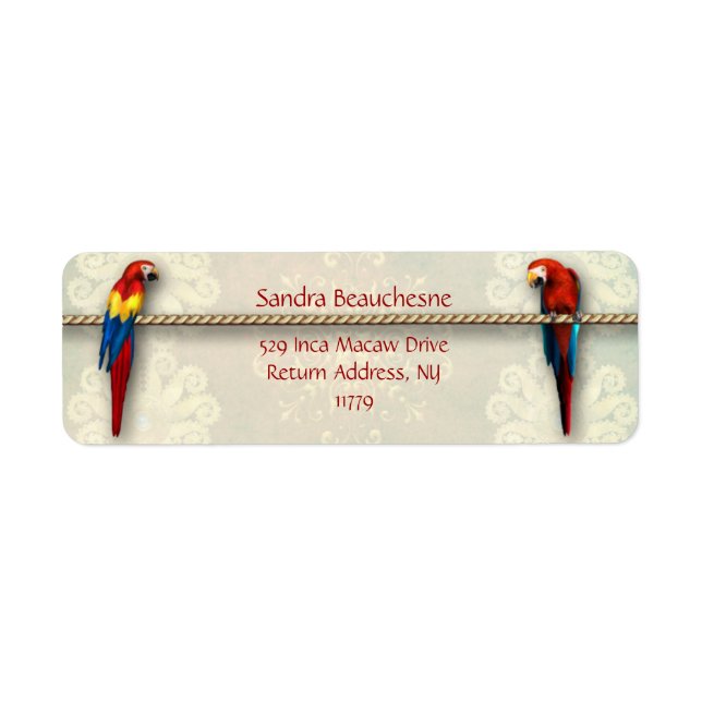 Inca Macaws - Cream Lace (Front)