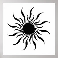 Inca Sun Black/White Poster
