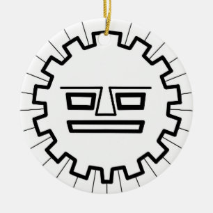 INCA SUN GOD CERAMIC ORNAMENT