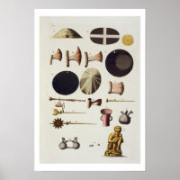 Inca tools and artefacts, Peru, from 'Le Costume A