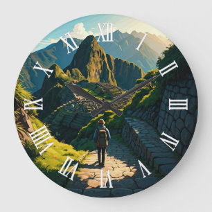 Inca Trail Peru Machu Picchu Hike Large Clock