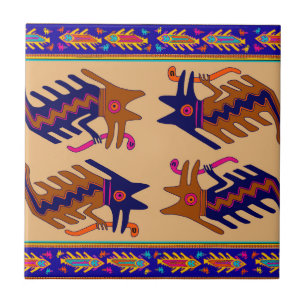 Inca Tribal Serpent Tile