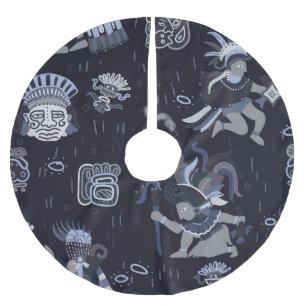 Incan Culture: Seamless Graphic Pattern Brushed Polyester Tree Skirt