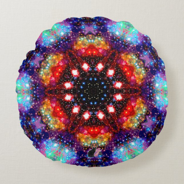 Incandescence Stellar Kaleid Coussin ronde (Devant)