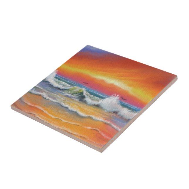 Incandescence - Watercolor Art Tile (Side)