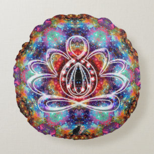 Incandescence Zen Lotus Round Pillow