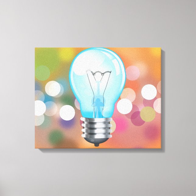 Incandescent light bulb canvas print (Front)