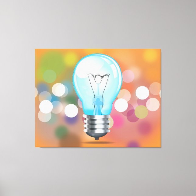 Incandescent light bulb canvas print (Front)