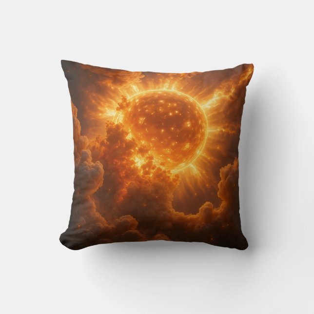 Incandescent Sun Throw Pillow (Front)