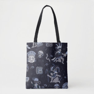 Incas pattern seamless design graphic tote bag