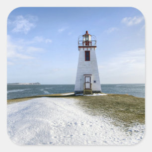 Inch Arran Lighthouse New Brunswick Square Sticker