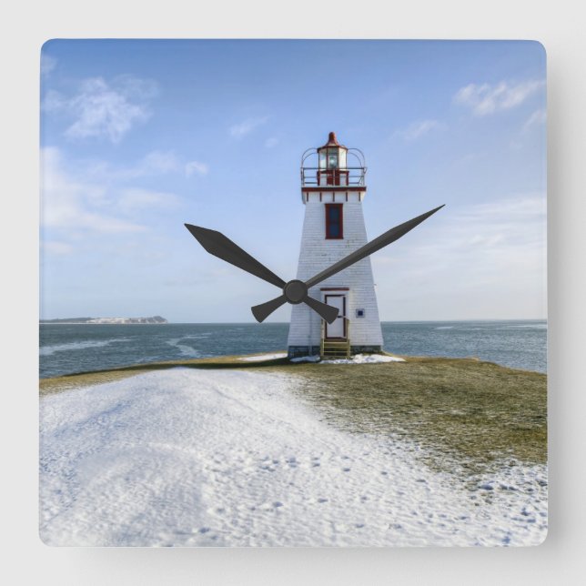 Inch Arran Lighthouse | New Brunswick Square Wall Clock (Front)