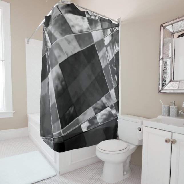 Inclined or stretched rectangles, black showy grey (In Situ)
