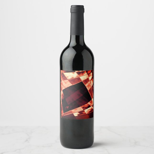 Inclined rectangles in tones coral or reddish wine label (Front)