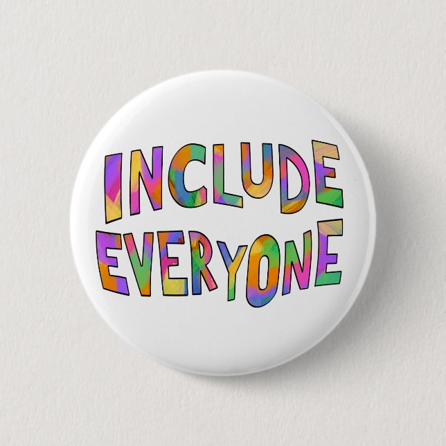 Include Everyone Typography Neurodiversity White 2 Inch Round Button (Front)