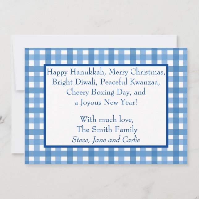 Inclus Holiday Plaid Carte photo 2022 (Dos)