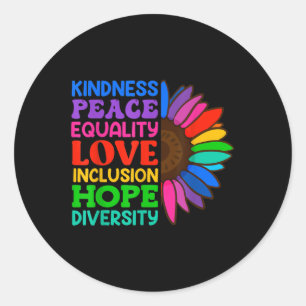 Inclusion Acceptance Kindness Solidarity Awareness Classic Round Sticker