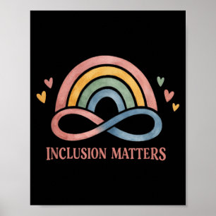Inclusion Boho Rainbow Infinity Autism Acceptance Poster