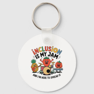 Inclusion Is My Jam I'm Here To Spread It Slp Awar Keychain