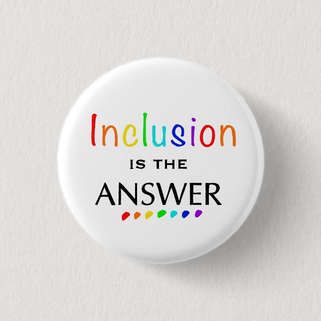 Inclusion is the Answer - Neurodiversity Awareness 1 Inch Round Button (Front)