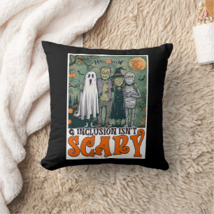 Inclusion Isn't Scary Halloween Horror Characters Throw Pillow