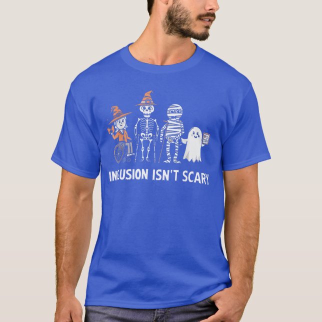 Inclusion Isnt Scary SLP Halloween Costume Spedeac T-Shirt (Front)