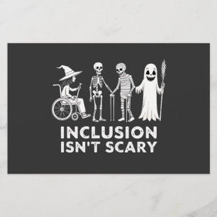 Inclusion isn't scary Spooky Skeleton Teacher  Stationery