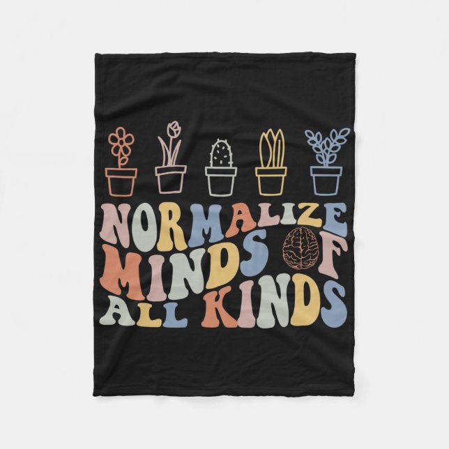 Inclusion Normalize Minds Of All Kinds Autism Awar Fleece Blanket (Front)