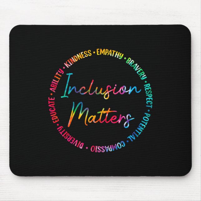 Inclusion Problems Tie Dye Autism Awareness Sped T Mouse Pad (Front)