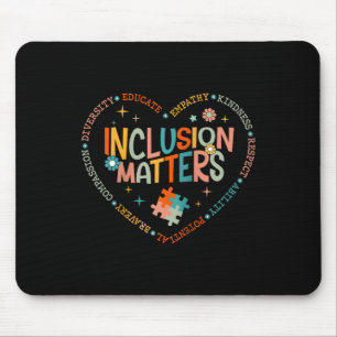 Inclusion S Heart Puzzle Advocacy Raglan Baseball  Mouse Pad