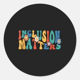 Inclusion S Special Education Autism Awareness Tea Classic Round Sticker