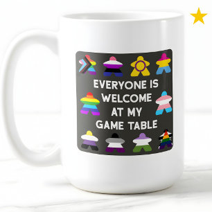 Inclusive Board Game LGBTQ Pride Flag Meeples  Coffee Mug