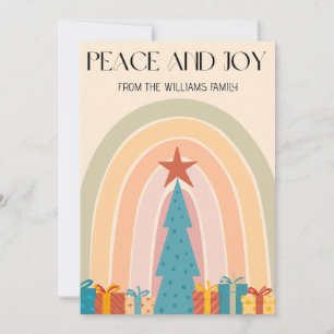 Inclusive Boho Peace Love LGBTQ Holiday Card 