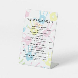 Inclusive Community for Fairness and Diver Pedestal Sign