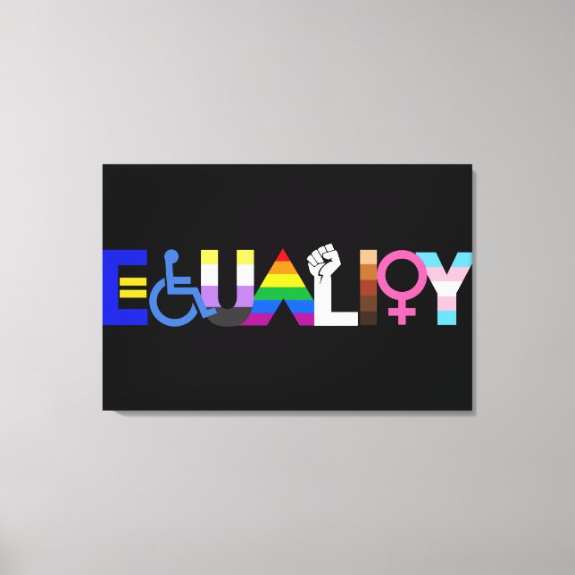 Inclusive Equality Flag Dark Canvas Print (Front)