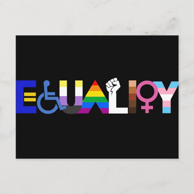 Inclusive Equality Flag Dark Postcard (Front)