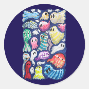 Inclusive Ghosts Classic Round Sticker