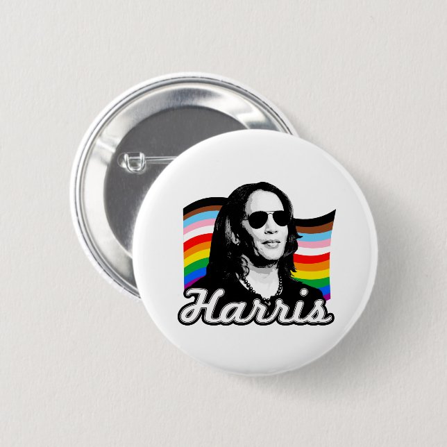 Inclusive Harris Flag 2 Inch Round Button (Front & Back)