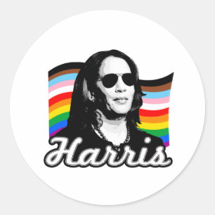 Inclusive Harris Flag Classic Round Sticker