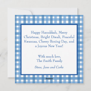 Inclusive Holiday Plaid Photo Card 