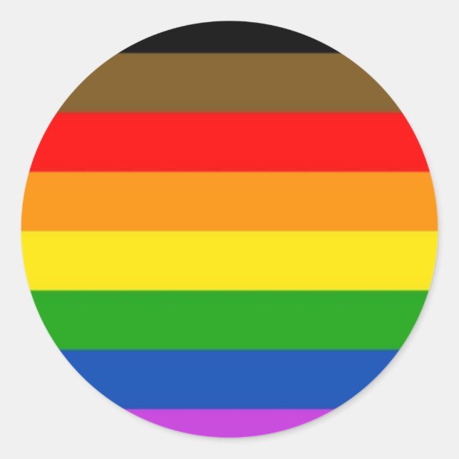 Inclusive LGBT Pride Flag Classic Round Sticker (Front)