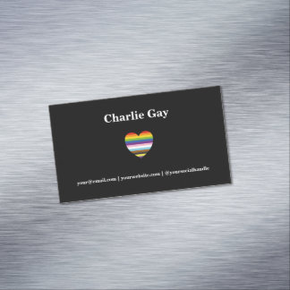Inclusive Pride LGBTQ Rainbow Magnet Business Card