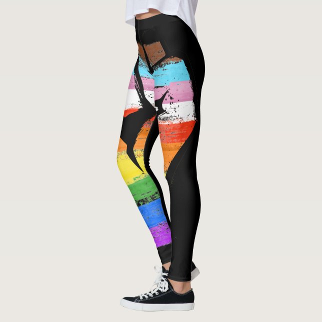 Inclusive Progress Pride Fist Leggings (Left)