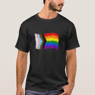 Inclusive Progress Pride Flag Gay Pride LGBTQ Rain T-Shirt