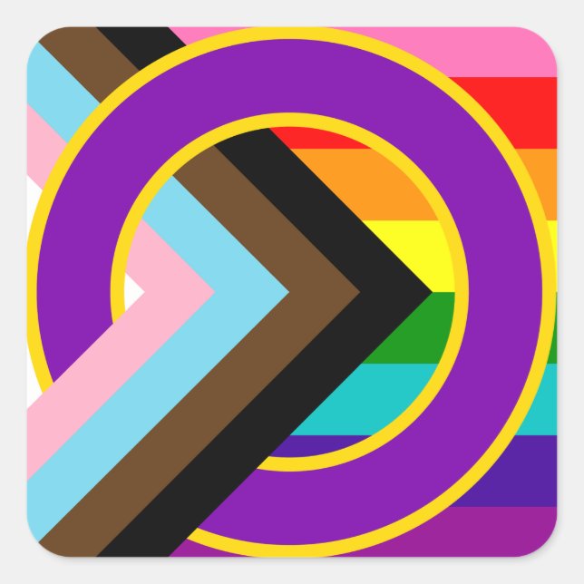 Inclusive Progressive Retro 8 Pride Flag Sticker (Front)
