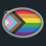 Inclusive rainbow Lgbtq gay diversity flag Belt Buckle<br><div class="desc">Inclusive rainbow Lgbtq gay flag Belt buckle
Pride lgbt lgbtq diversity inclusive trans progress gay rainbow flag</div>