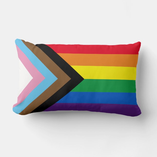 Inclusive rainbow Lgbtq gay diversity flag Lumbar Pillow (Front)